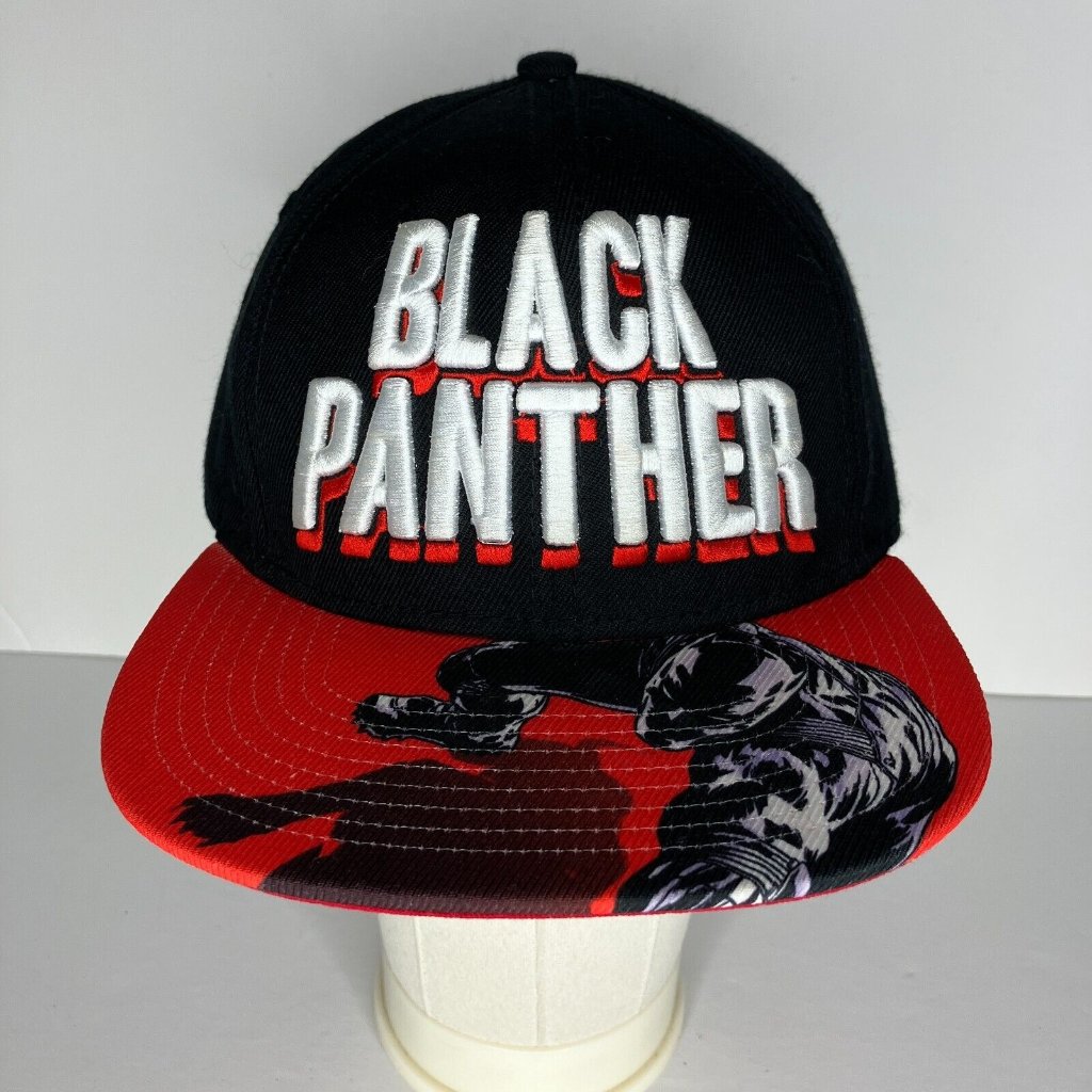 Black Panther Black Red Adjustable Snapback Hat